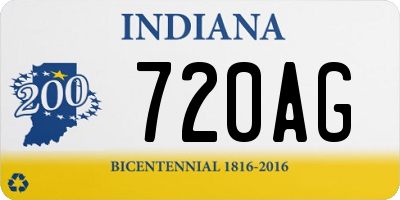 IN license plate 720AG