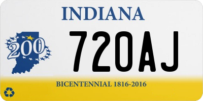 IN license plate 720AJ