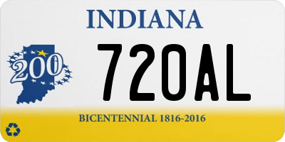 IN license plate 720AL