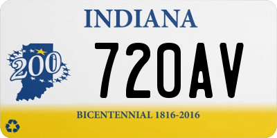 IN license plate 720AV