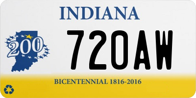 IN license plate 720AW