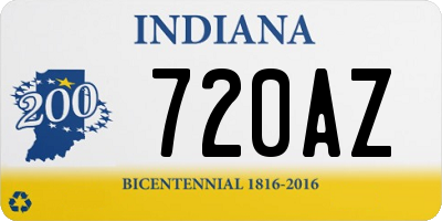 IN license plate 720AZ