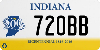 IN license plate 720BB