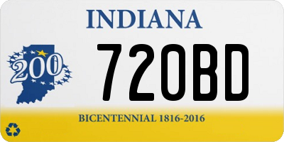 IN license plate 720BD