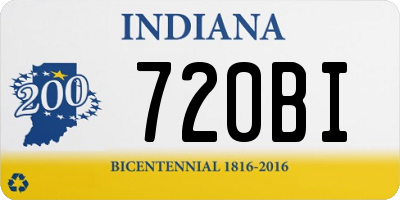 IN license plate 720BI
