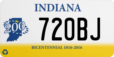 IN license plate 720BJ