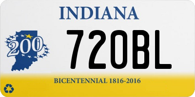 IN license plate 720BL