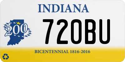 IN license plate 720BU