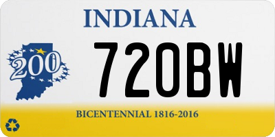 IN license plate 720BW