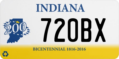 IN license plate 720BX