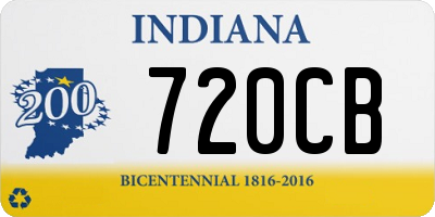 IN license plate 720CB