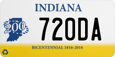 IN license plate 720DA