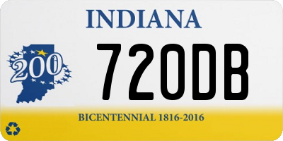 IN license plate 720DB