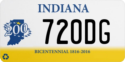 IN license plate 720DG