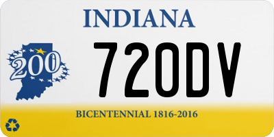 IN license plate 720DV