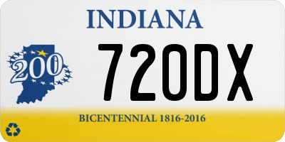 IN license plate 720DX