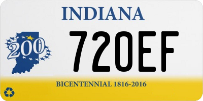 IN license plate 720EF