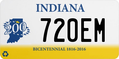 IN license plate 720EM