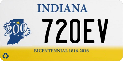 IN license plate 720EV
