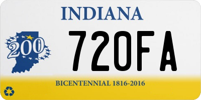 IN license plate 720FA