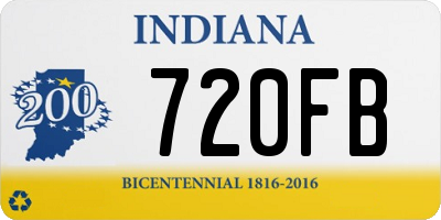 IN license plate 720FB