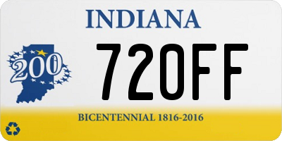 IN license plate 720FF