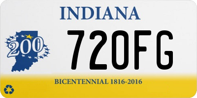 IN license plate 720FG