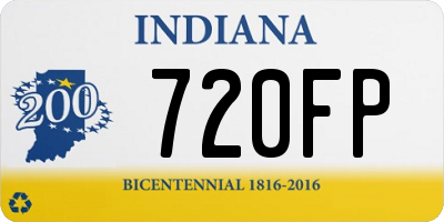 IN license plate 720FP