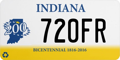 IN license plate 720FR