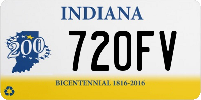 IN license plate 720FV
