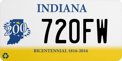 IN license plate 720FW