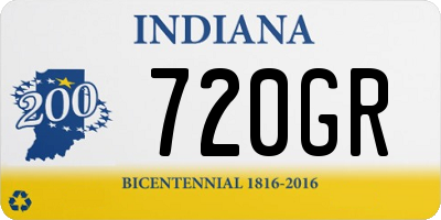 IN license plate 720GR