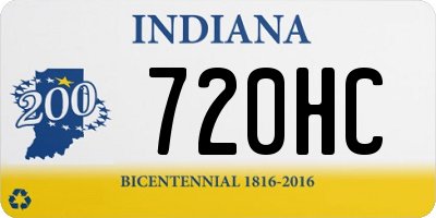IN license plate 720HC