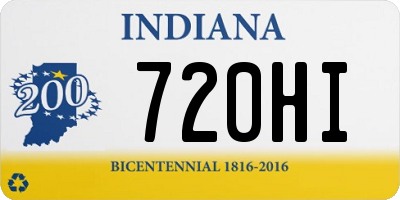 IN license plate 720HI