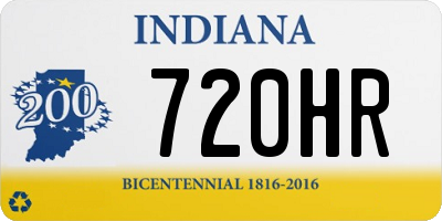 IN license plate 720HR