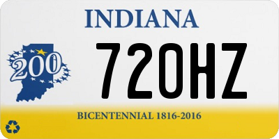 IN license plate 720HZ