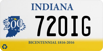IN license plate 720IG