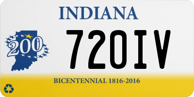 IN license plate 720IV