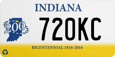 IN license plate 720KC