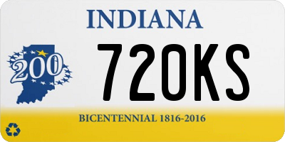 IN license plate 720KS