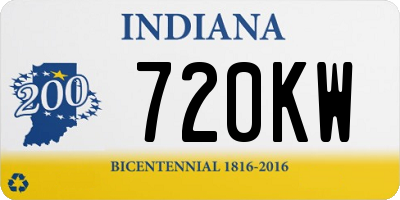 IN license plate 720KW