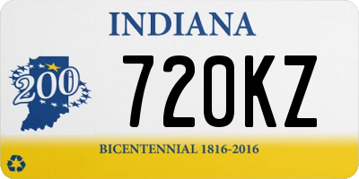 IN license plate 720KZ