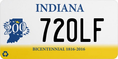 IN license plate 720LF