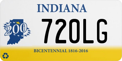 IN license plate 720LG