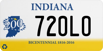 IN license plate 720LO