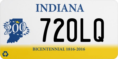 IN license plate 720LQ