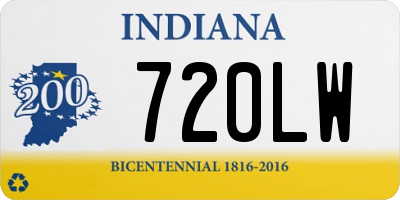 IN license plate 720LW