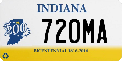 IN license plate 720MA