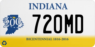 IN license plate 720MD