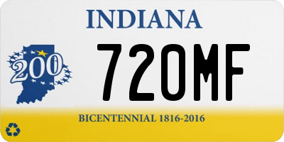 IN license plate 720MF